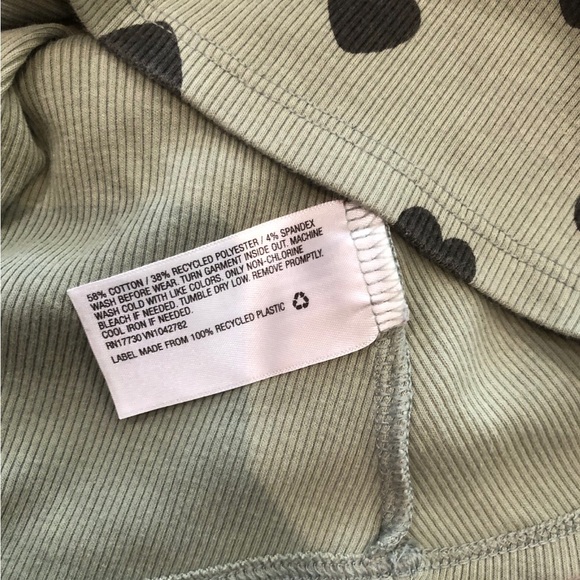 Cat & Jack Toddler Girls Short Sleeve Heart Green Dress size 3T - Picture 4 of 5